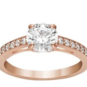 Swarvoski Crystal rose gold plated engagement ring